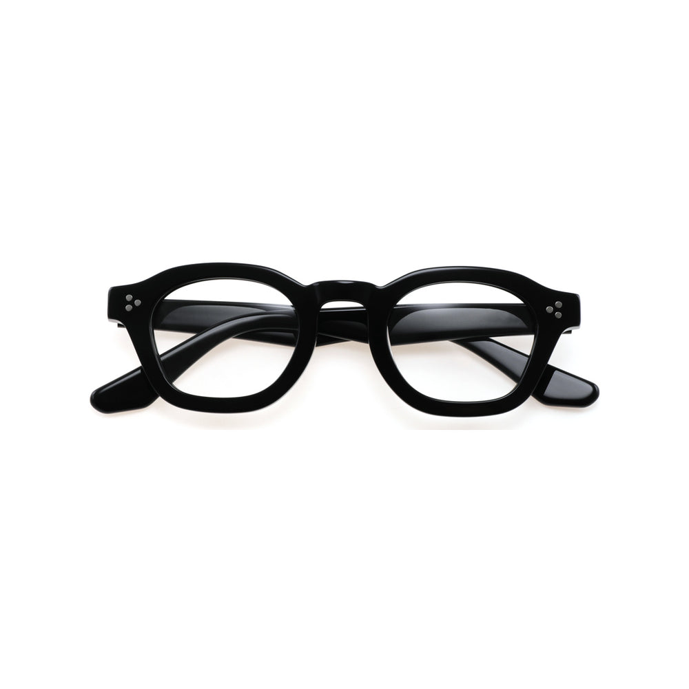Joy Style For Unisex Round Acetate Eyeglasses C1 Black 45-24-145