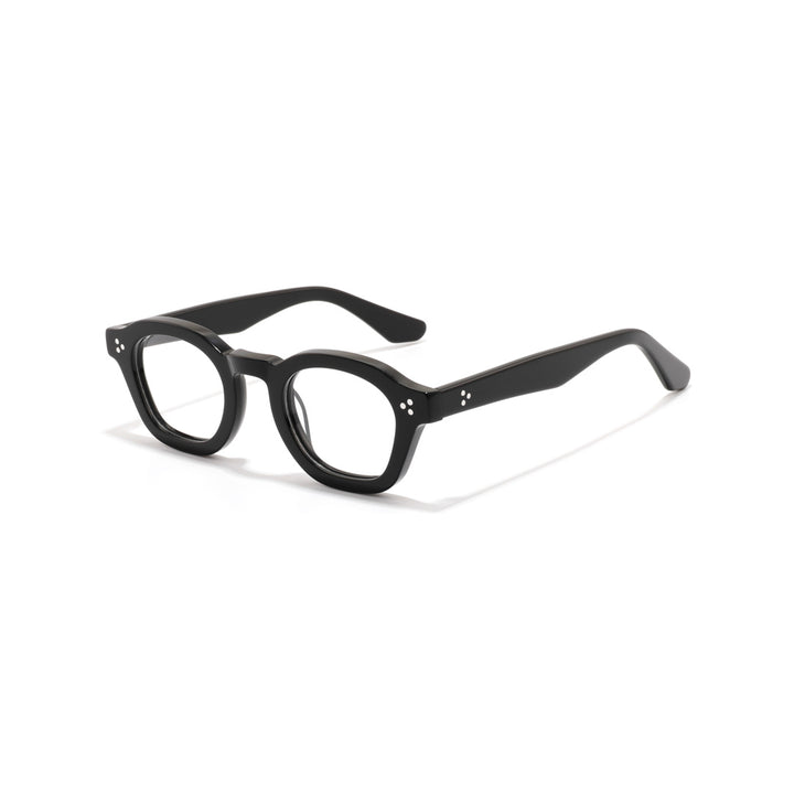 Joy Style For Unisex Round Acetate Eyeglasses C1 Black 45-24-145