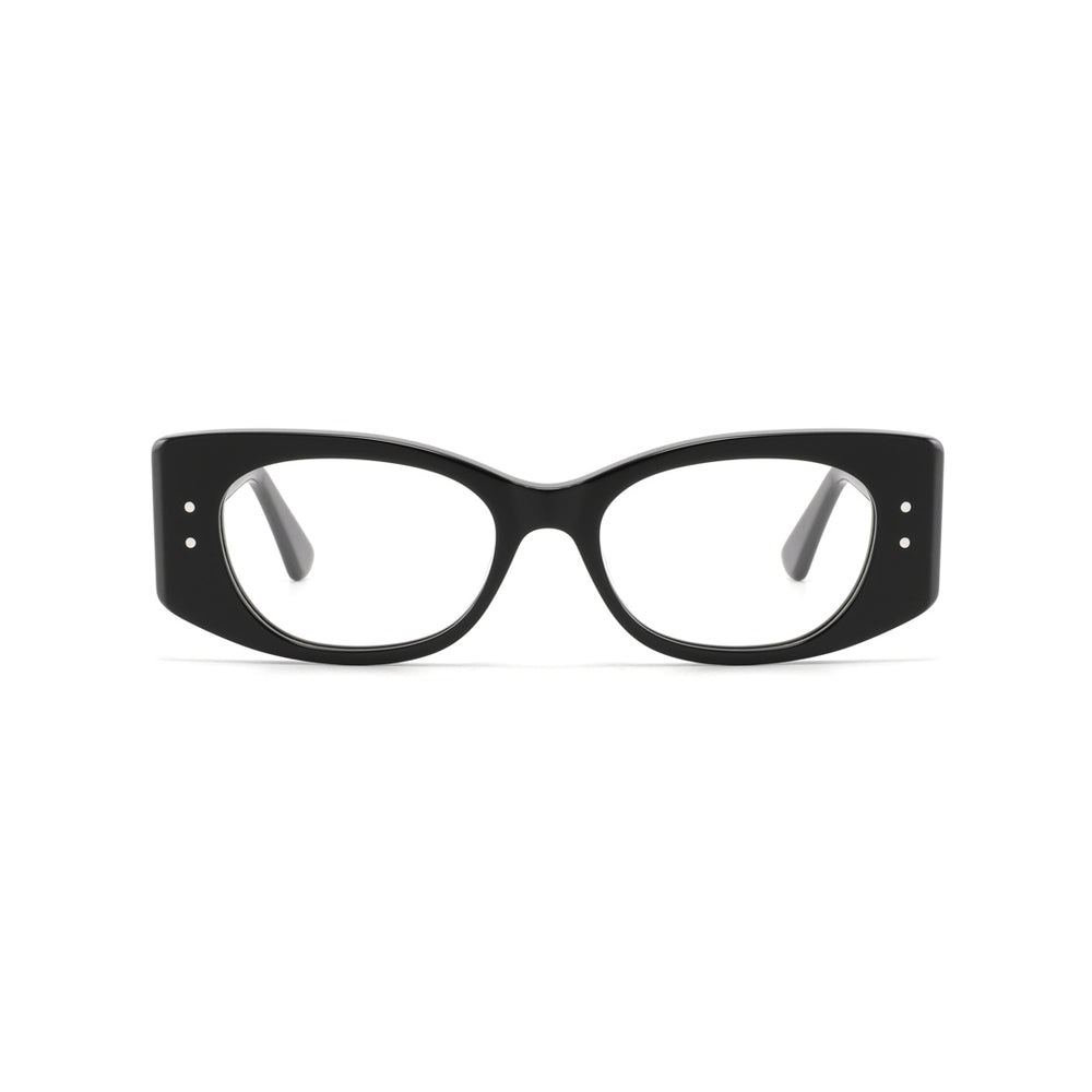 Joy Style For Unisex Round Acetate Eyeglasses C1 Black 49-18-145