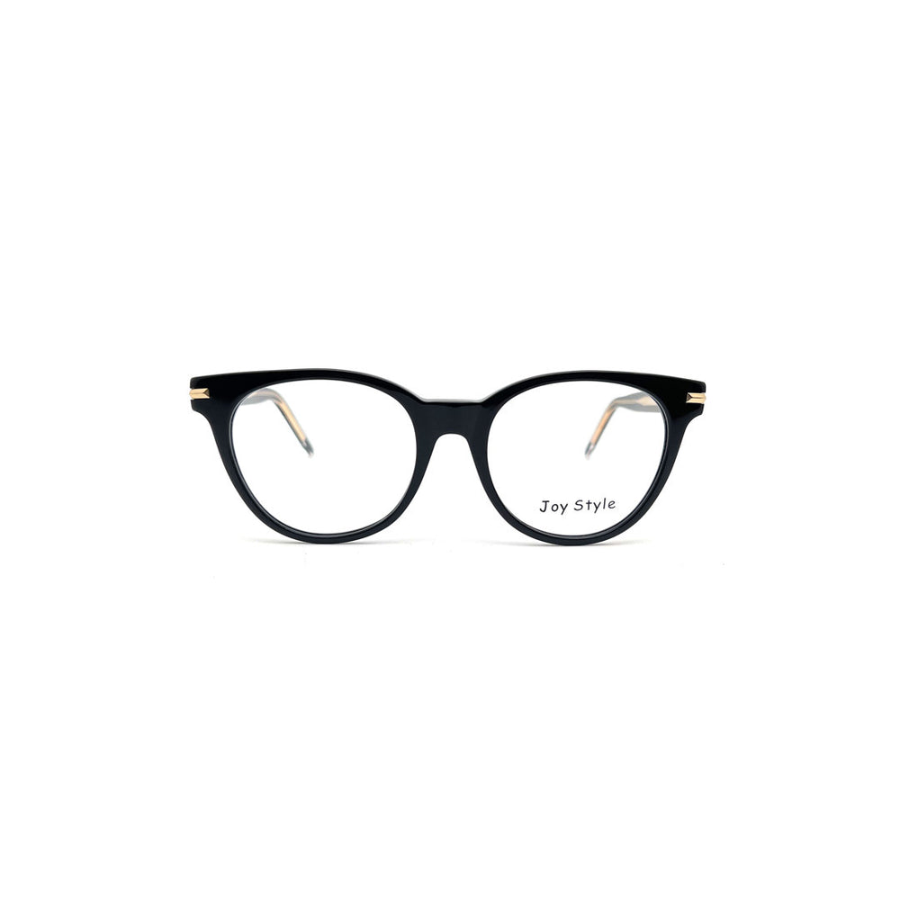 Joy Style For Unisex Round Acetate Eyeglasses C1 Black 52-18-145