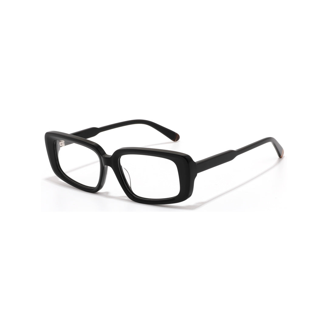 Joy Style For Unisex Round Acetate Eyeglasses C2 Black 48-22-150