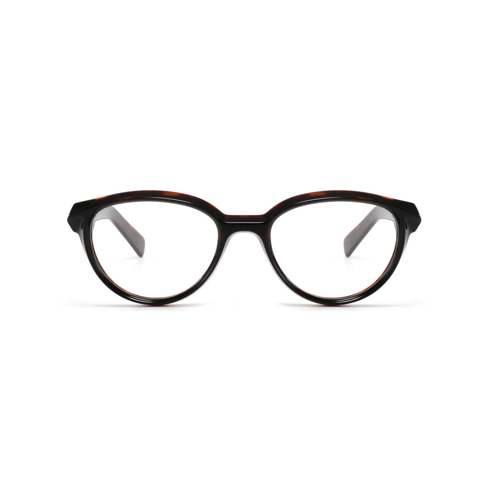 Joy Style For Unisex Round Acetate Eyeglasses C2 Black 53-19-145