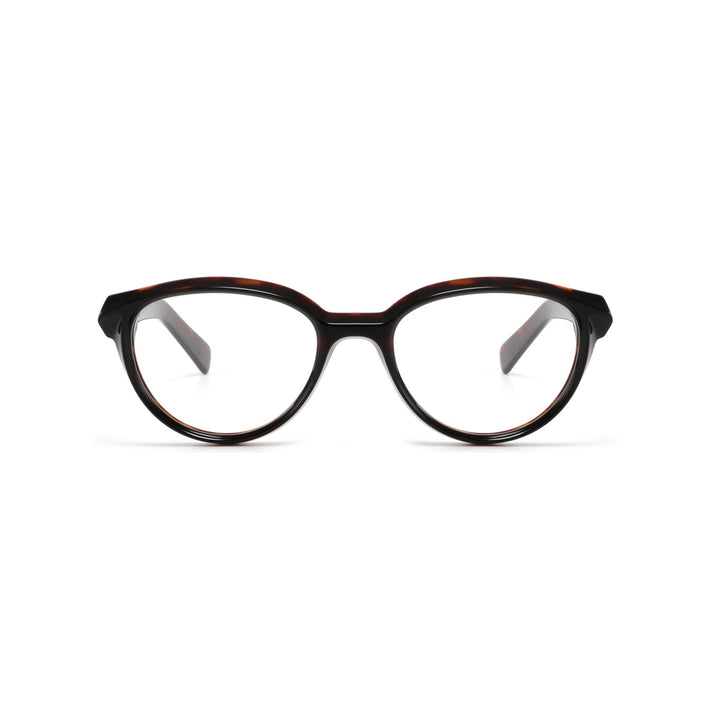 Joy Style For Unisex Round Acetate Eyeglasses C2 Black 53-19-145