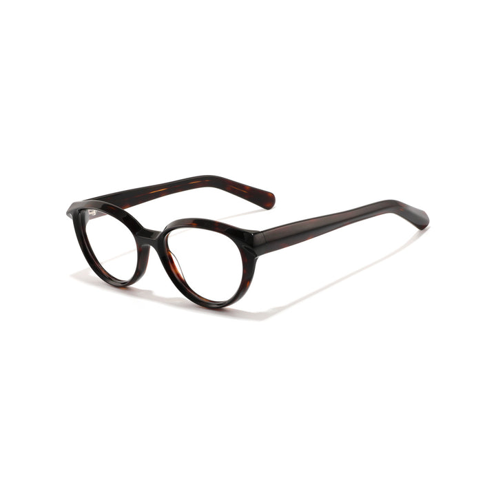 Joy Style For Unisex Round Acetate Eyeglasses C2 Black 53-19-145