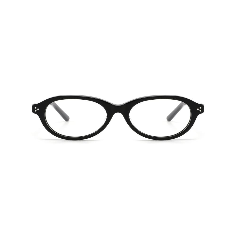 Joy Style For Unisex Round Acetate Eyeglasses C2 Black 54-18-148