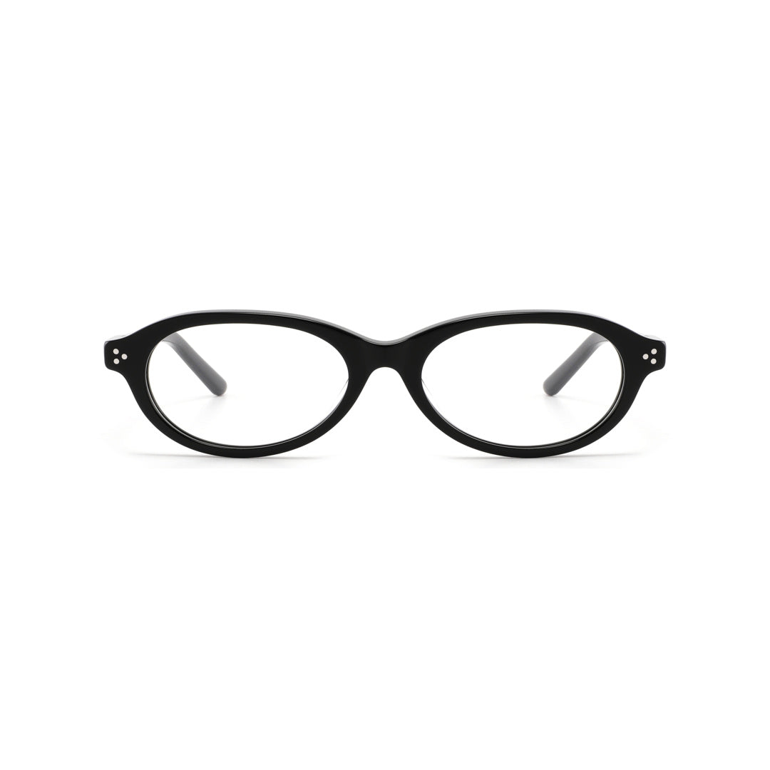 Joy Style For Unisex Round Acetate Eyeglasses C2 Black 54-18-148