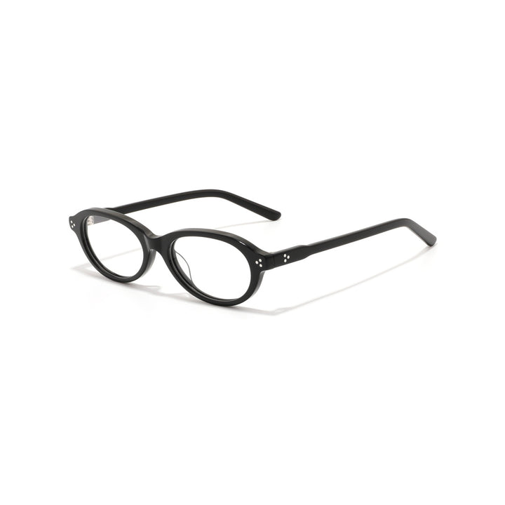 Joy Style For Unisex Round Acetate Eyeglasses C2 Black 54-18-148