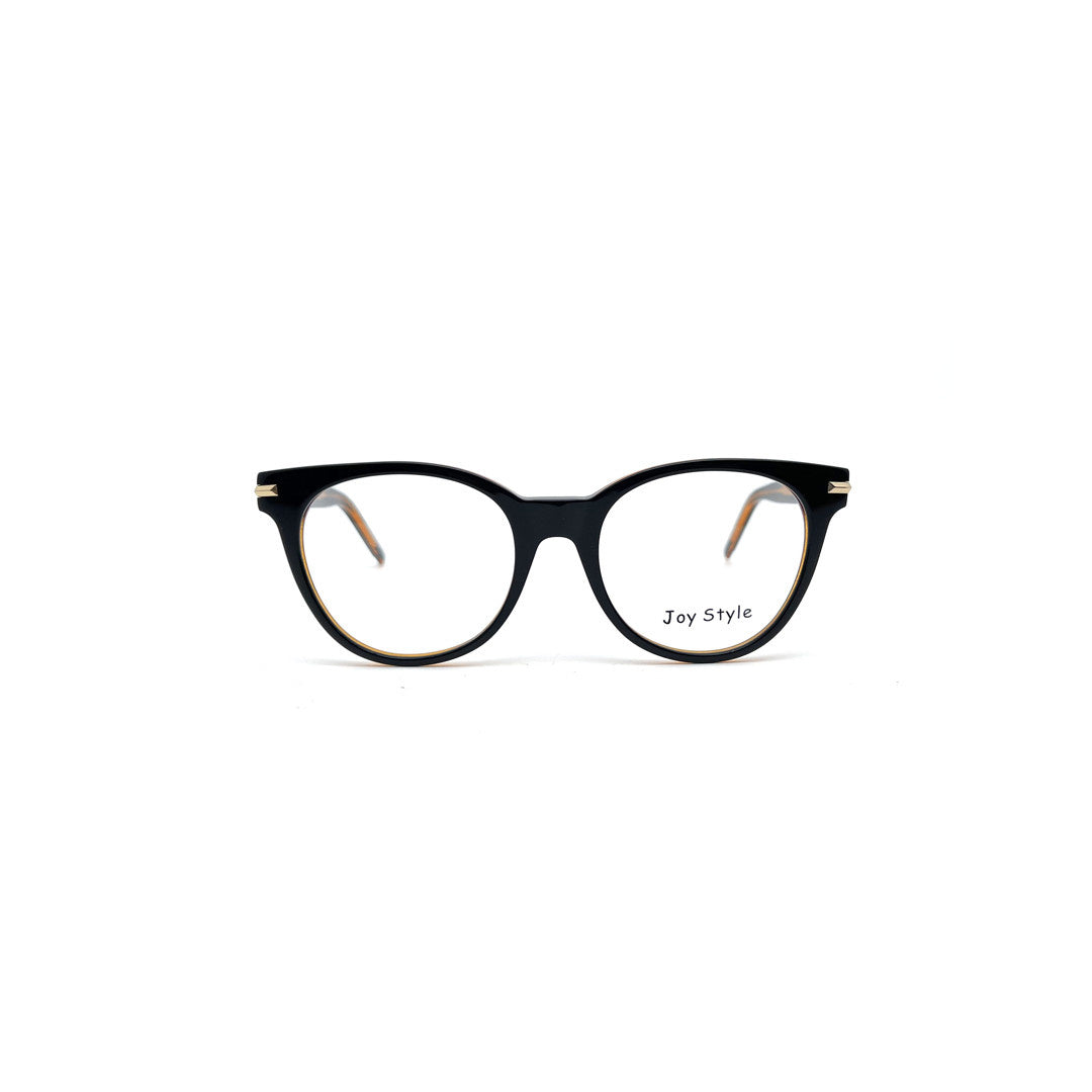 Joy Style For Unisex Round Acetate Eyeglasses C2 Brown 52-18-145