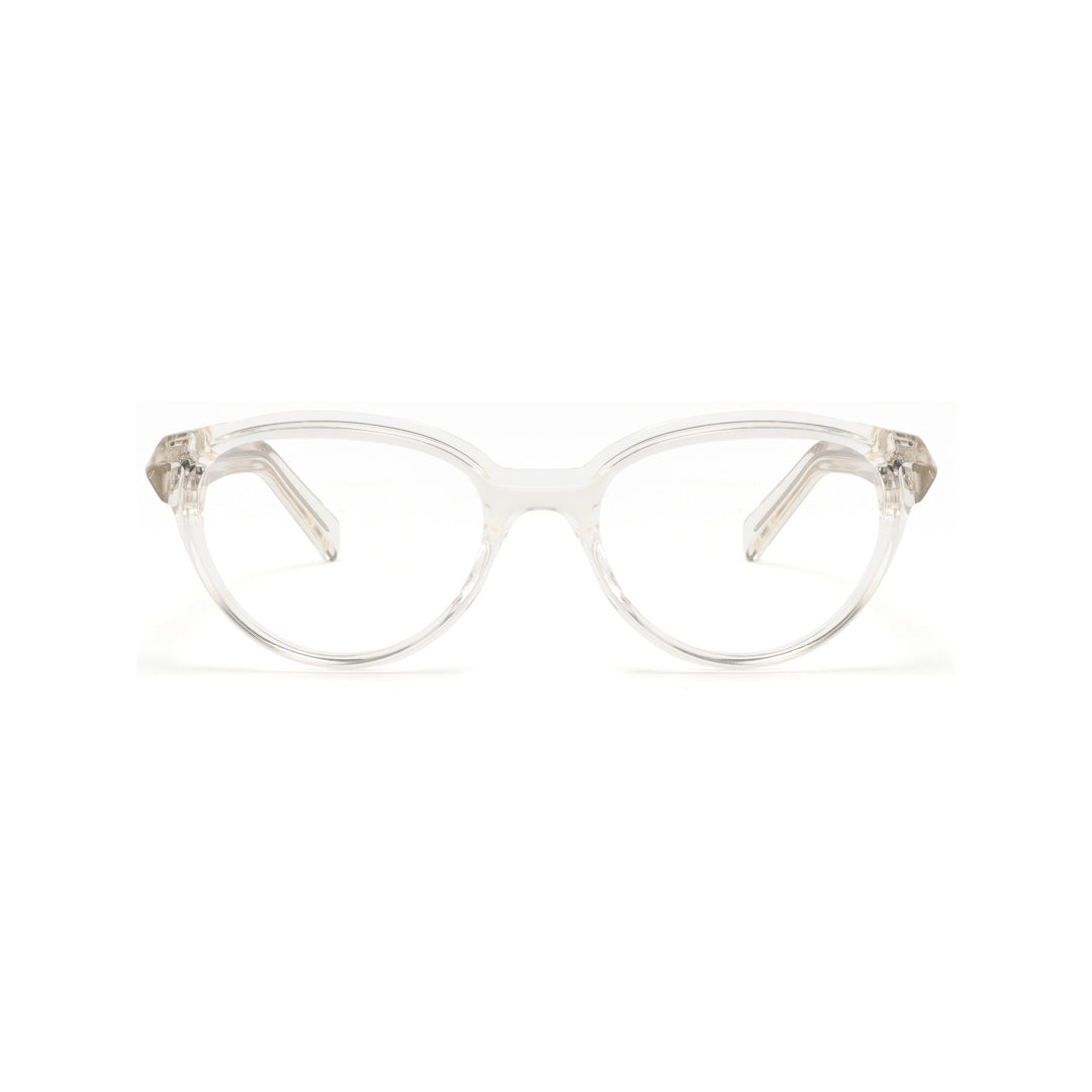 Joy Style For Unisex Round Acetate Eyeglasses C3 Clear 53-19-145