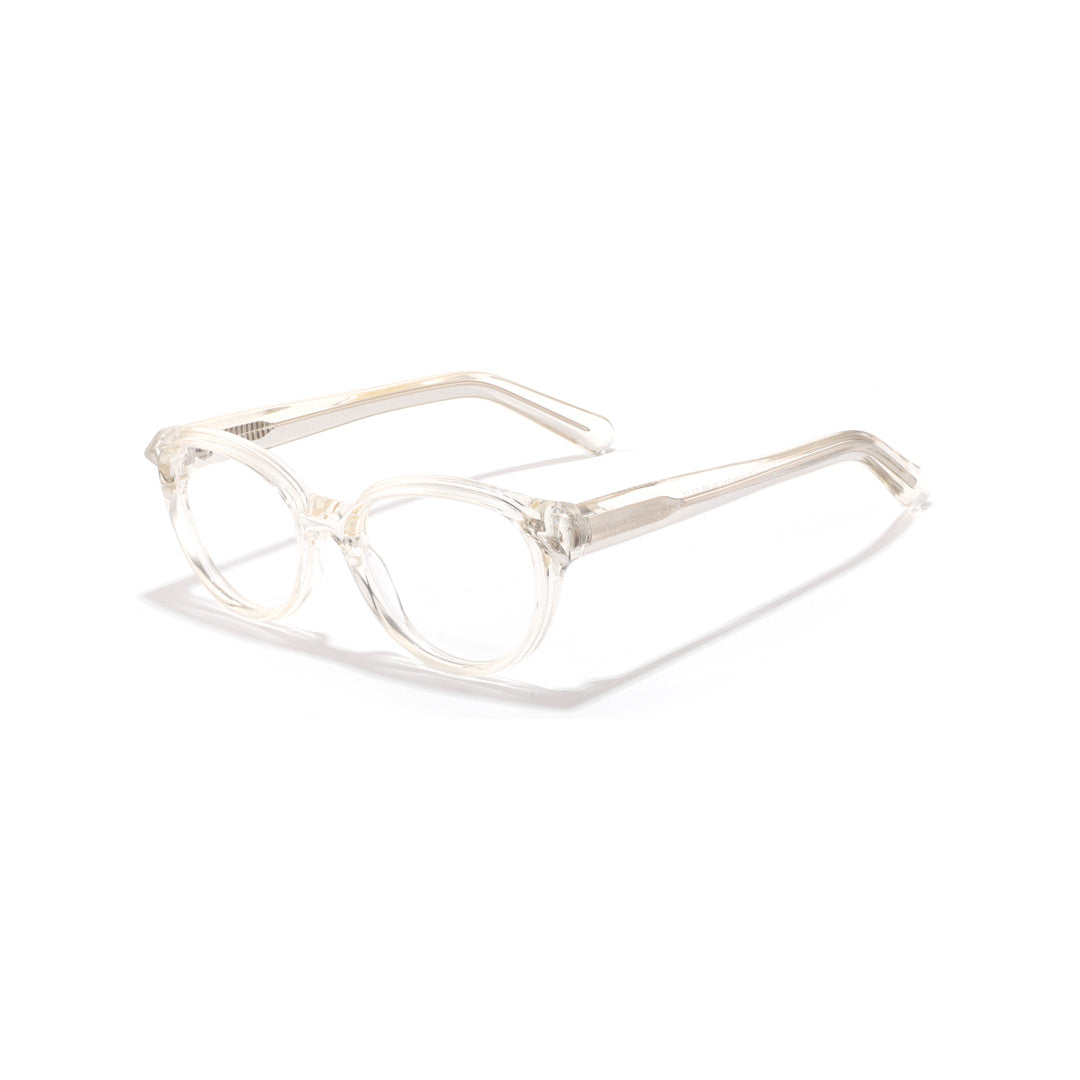 Joy Style For Unisex Round Acetate Eyeglasses C3 Clear 53-19-145