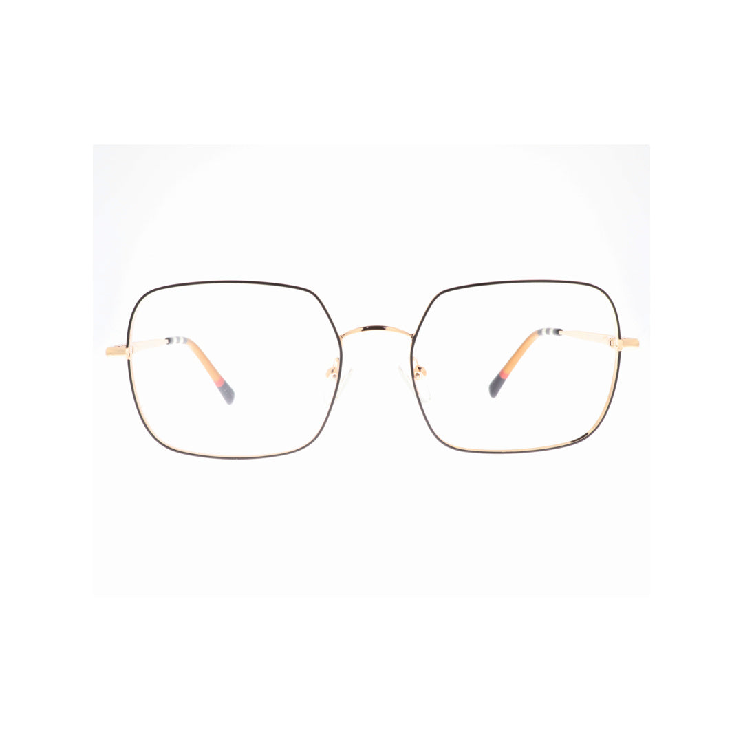 Joy Style For Women Metal Eyeglasses Square Shape Size 54 1261c1 Black Gold