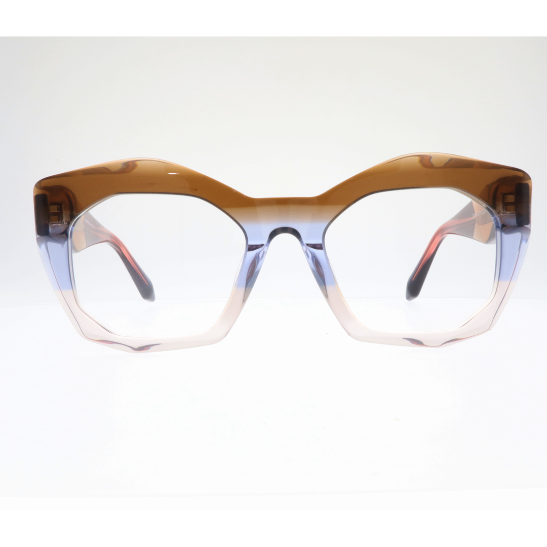 Joy Style For Women's Eyeglasses Cat Eye Size 51 6066c5 Brown Blue Gradient