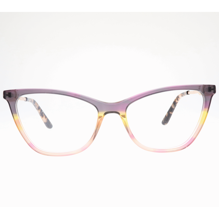 Joy Style For Women's Eyeglasses Cat Eye Size 53 Zf35110c3 Purple Yellow Pink Gradient