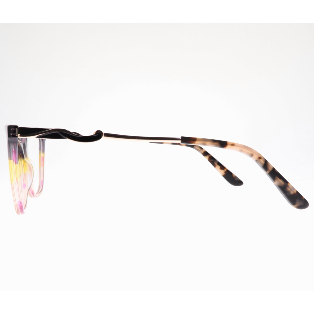 Joy Style For Women's Eyeglasses Cat Eye Size 53 Zf35110c3 Purple Yellow Pink Gradient