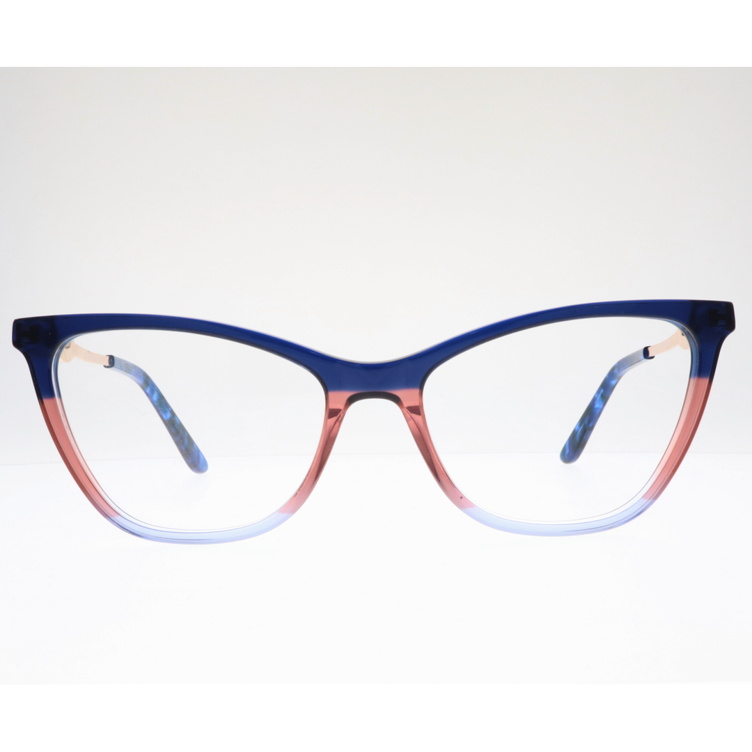 Joy Style For Women's Eyeglasses Cat Eye Size 53 Zf35110c6 Blue Pink Gradient