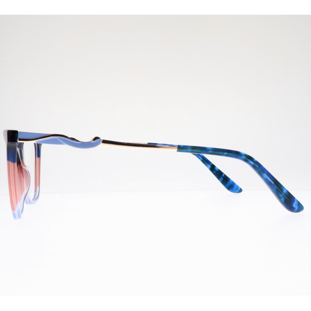 Joy Style For Women's Eyeglasses Cat Eye Size 53 Zf35110c6 Blue Pink Gradient