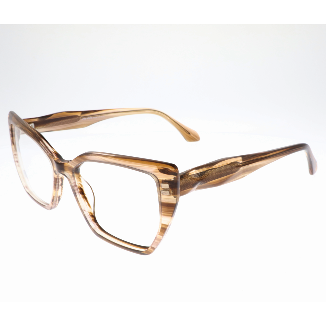 Joy Style For Women's Eyeglasses Cat Eye Size 54 6067c2 Light Brown Pattern