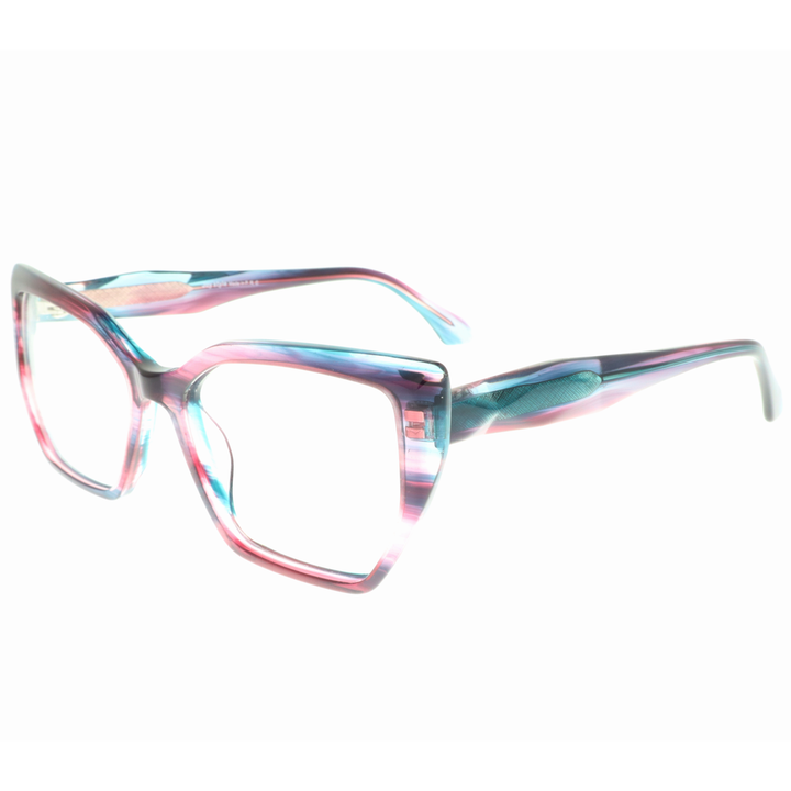 Joy Style For Women's Eyeglasses Cat Eye Size 54 6067c5 Pink Blue Marble