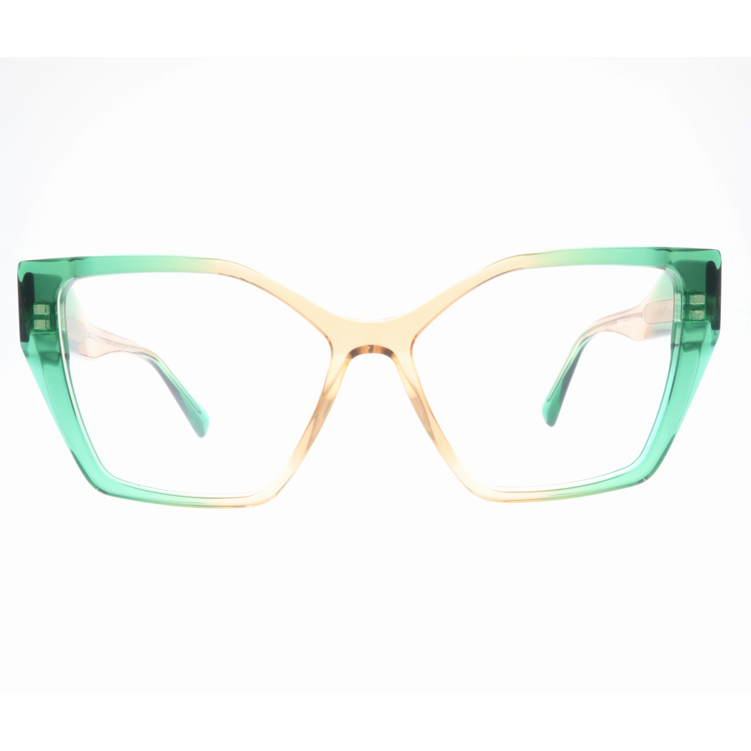 Joy Style For Women's Eyeglasses Cat Eye Size 55 6064c2 Green Yellow