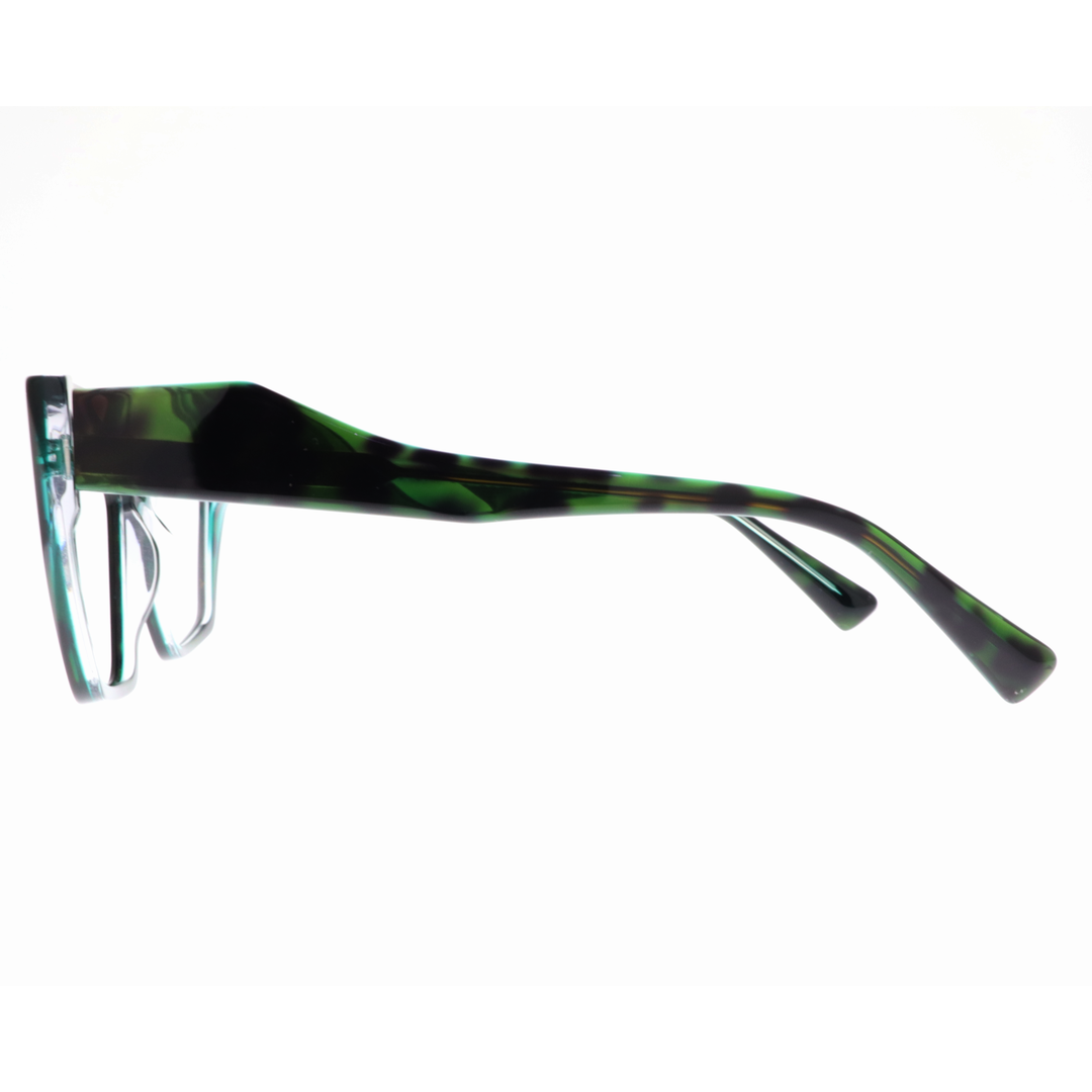 Joy Style For Women's Eyeglasses Cat Eye Size 55 6064c4 Green Black Pattern