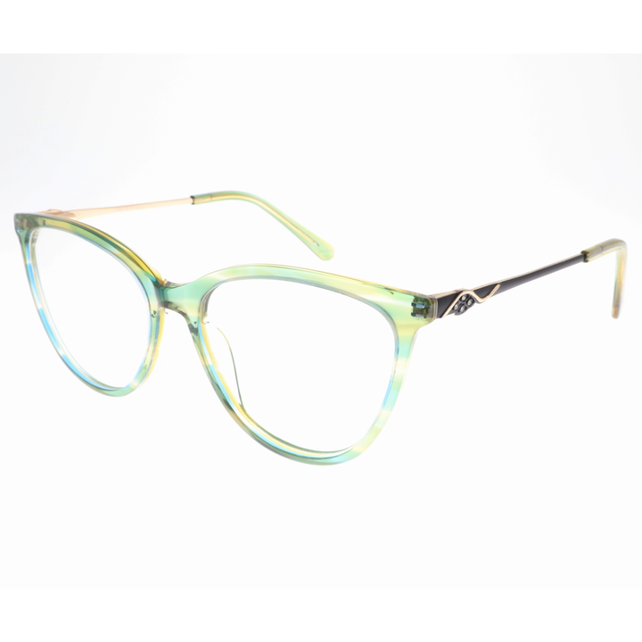 Joy Style For Women's Eyeglasses Cat Eye Size 55 9006c4 Green Yellow Gradient