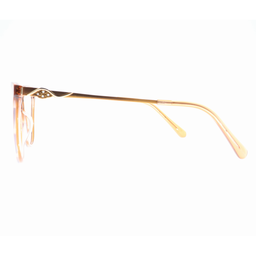 Joy Style For Women's Eyeglasses Cat Eye Size 55 9006c6 Light Brown