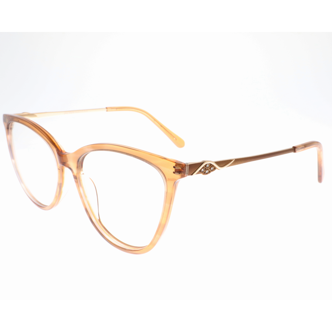 Joy Style For Women's Eyeglasses Cat Eye Size 55 9006c6 Light Brown