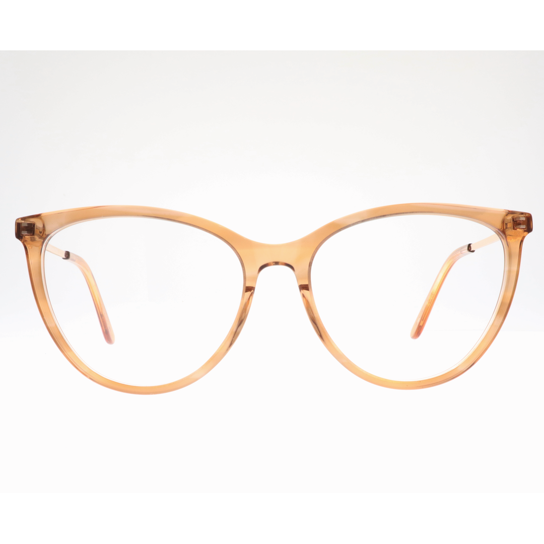 Joy Style For Women's Eyeglasses Cat Eye Size 55 Ch9003c6 Light Brown