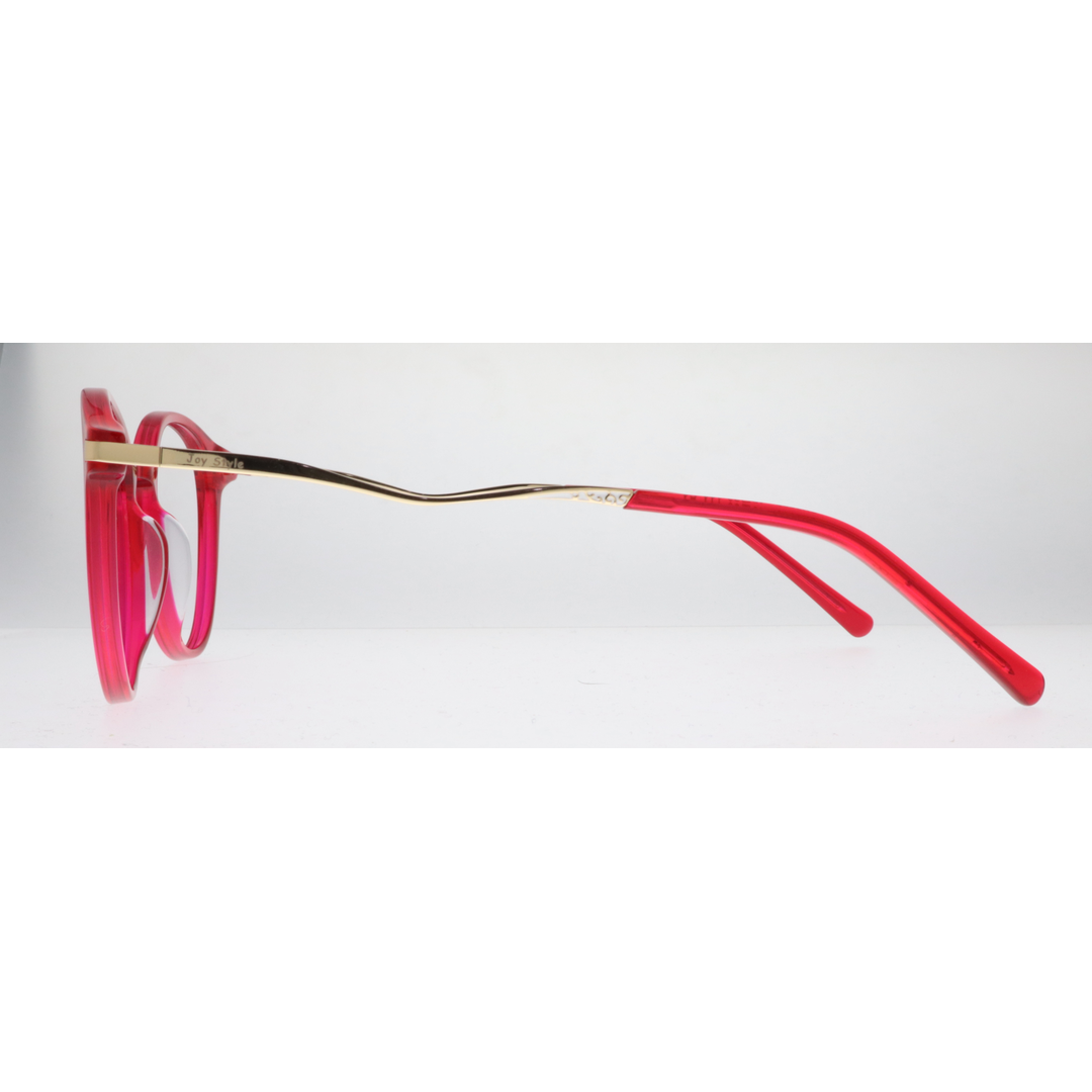 Joy Style For Women's Eyeglasses Round Shape Size 49 7906c4 Red