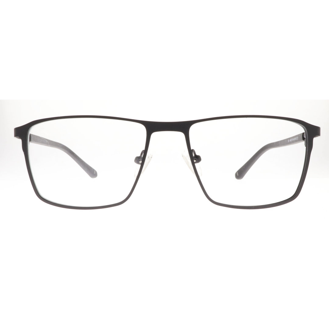 Joy Style Men’s Metal Eyeglasses Square Shape, Size 54 6401c1 Matte Black