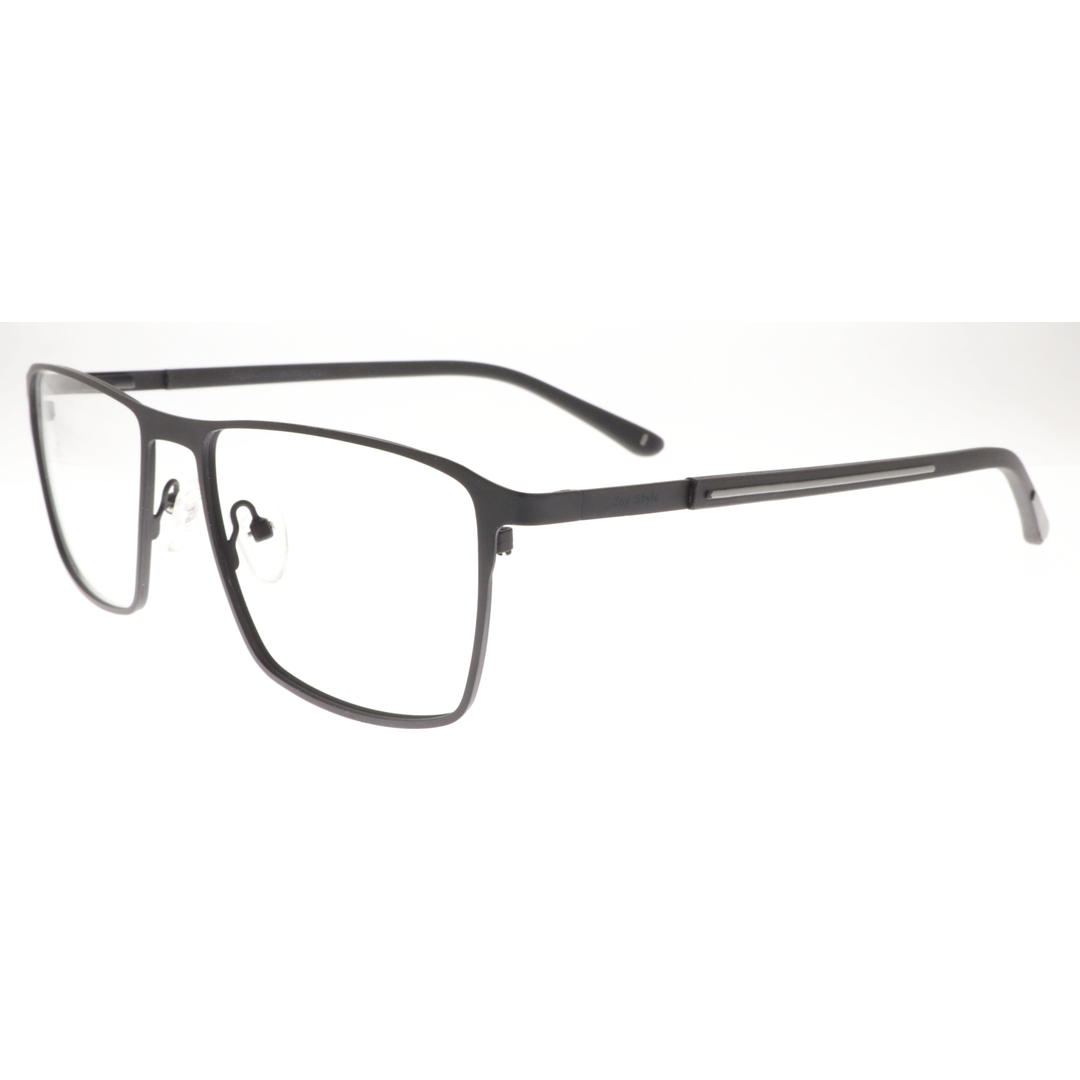 Joy Style Men’s Metal Eyeglasses Square Shape, Size 54 6401c1 Matte Black