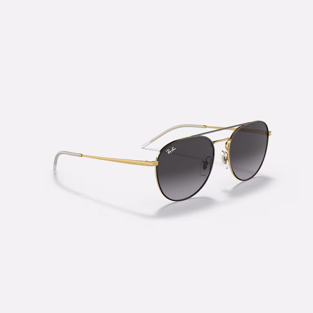 RAY-BAN RB3589 Sunglasses - Unisex, Full-Rim, Black On Gold
