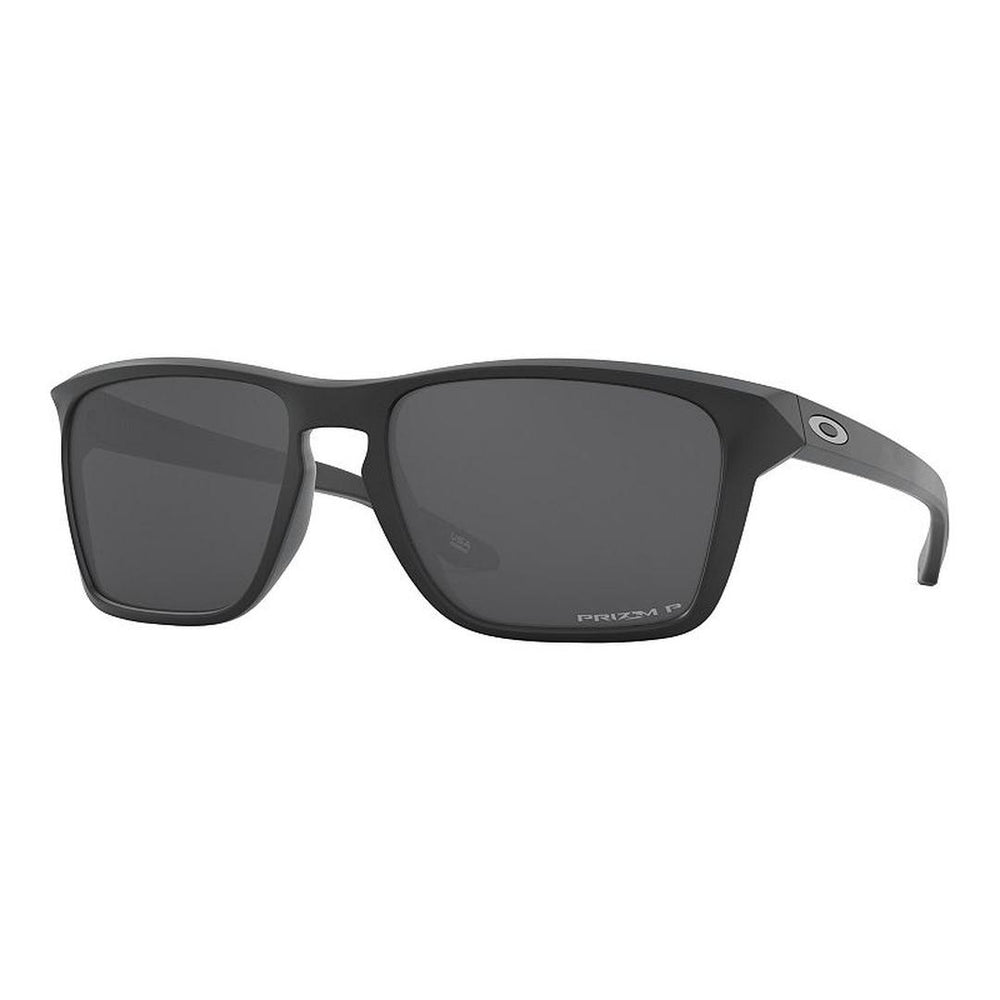 Oakley Men Rectangle Matte Black Prizm Black Polarized Sunglasses
