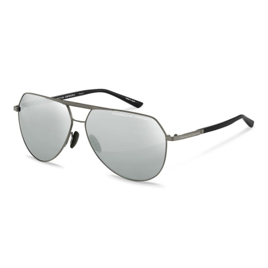 Porsche Design Men P8931-63D Geometric/Octagonal Sunglasses in Grey