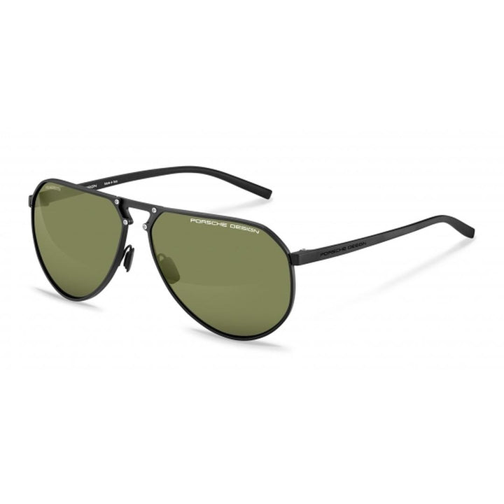 Matte Black Sunglasses with Green Lenses
