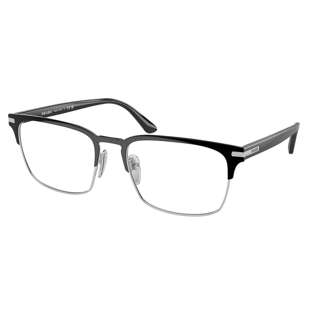 Prada Man PR 58ZV  1AB1O1 Optical Frames Steel Black Transparent Squared Normal