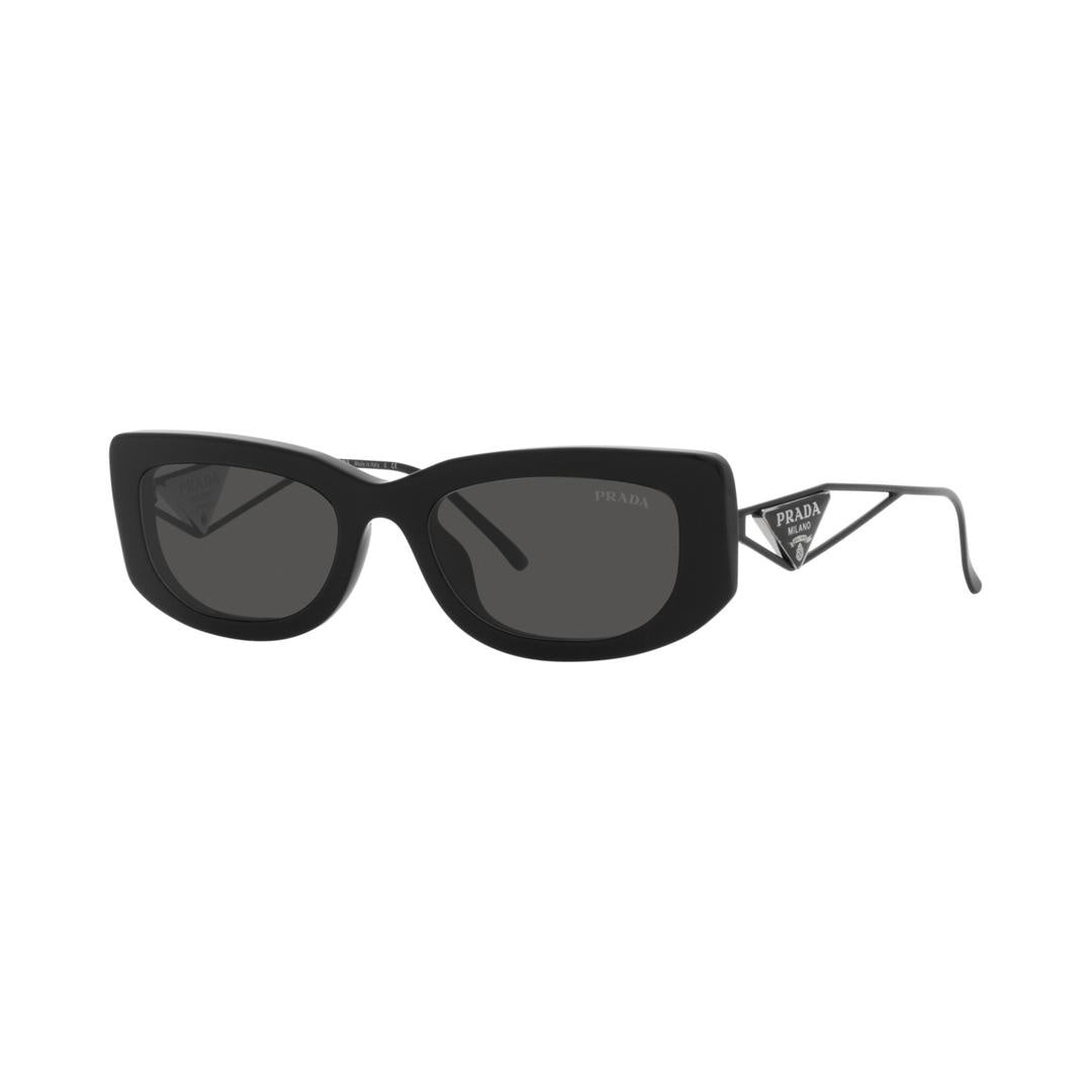 Prada 14YS Sunglasses 1AB5S0 - Black - Dark Grey Women Rectangle