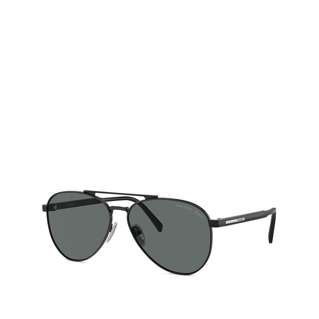 Prada, Sunglasses, Unisex, Black, Size: 61 MM Polarized Sunglasses, Dark Grey Lenses
