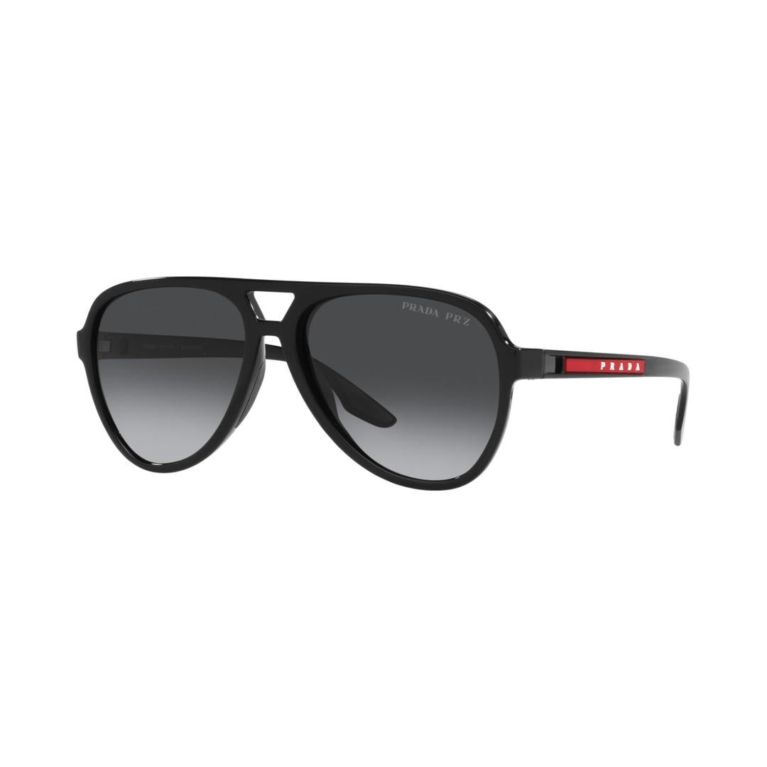 Prada Linea Rossa 06WS Sunglasses 1AB06G - Black - Polar Grey Gradient Men Pilot