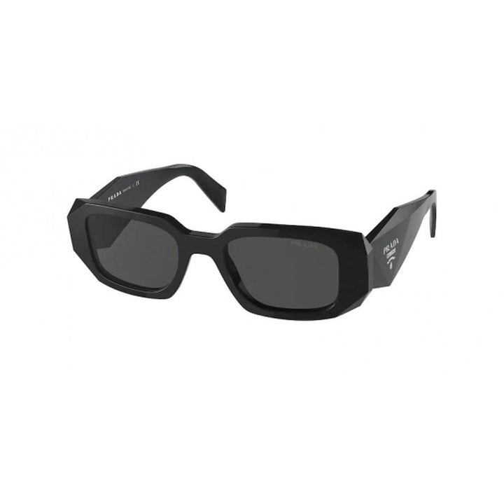 Prada 17WS Symbole Sunglasses 1AB5S0 - Black - Dark Grey Women Rectangle