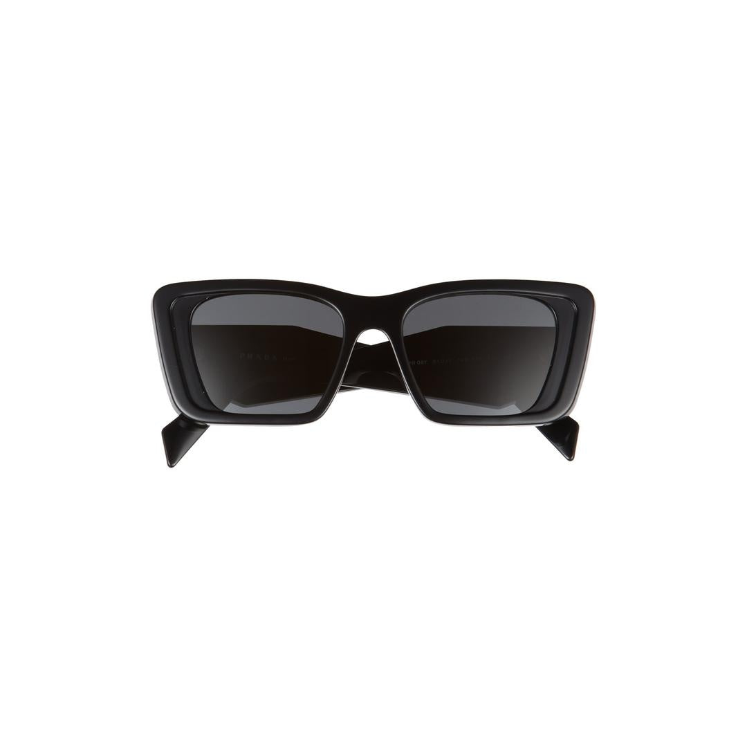 Prada 08YS Sunglasses 1AB5S0 - Black - Dark Grey Women Butterfly