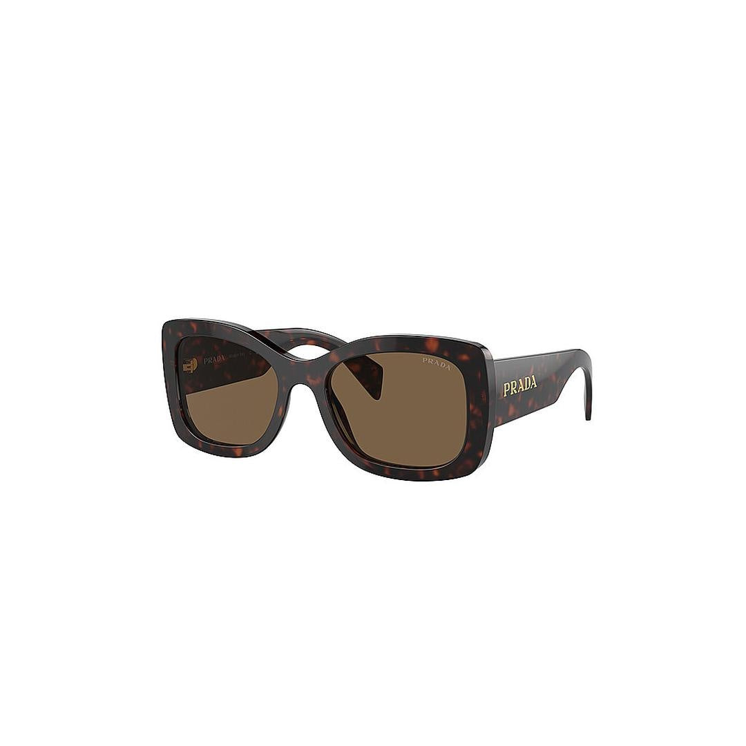 Prada, Sunglasses, Female, Black, Size: 56 MM Stylish Oval Sunglasses Brown Lenses
