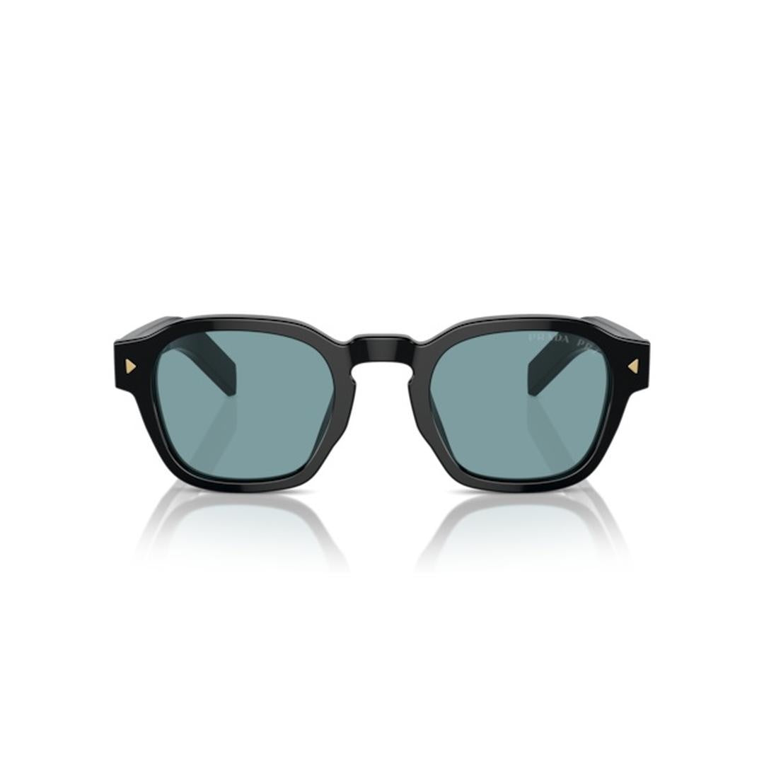 Prada A16S Sunglasses 16K04D - Black - Polarized Green Men Oval