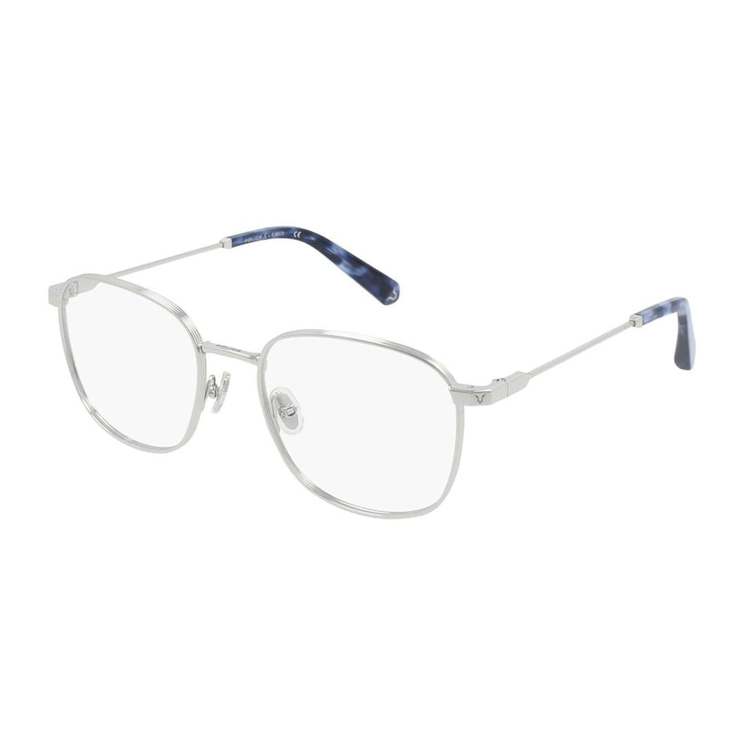 Police VPLB29 LEWIS 13 0579 Men's Glasses Silver Size 53 - Free Lenses - HSA/FSA Insurance - Blue Light Block Available