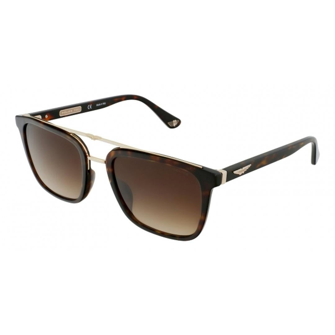 Police Men Square Havana and Gold Brown Gradient SPLB41 Origins 35 Sunglasses