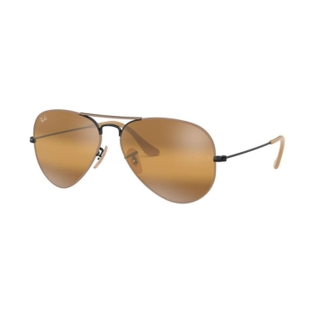 Ray-Ban Sunglasses, RB3025 55 - BLACK on TOP MATTE BEIGE/YELLOW BI-MIRRO