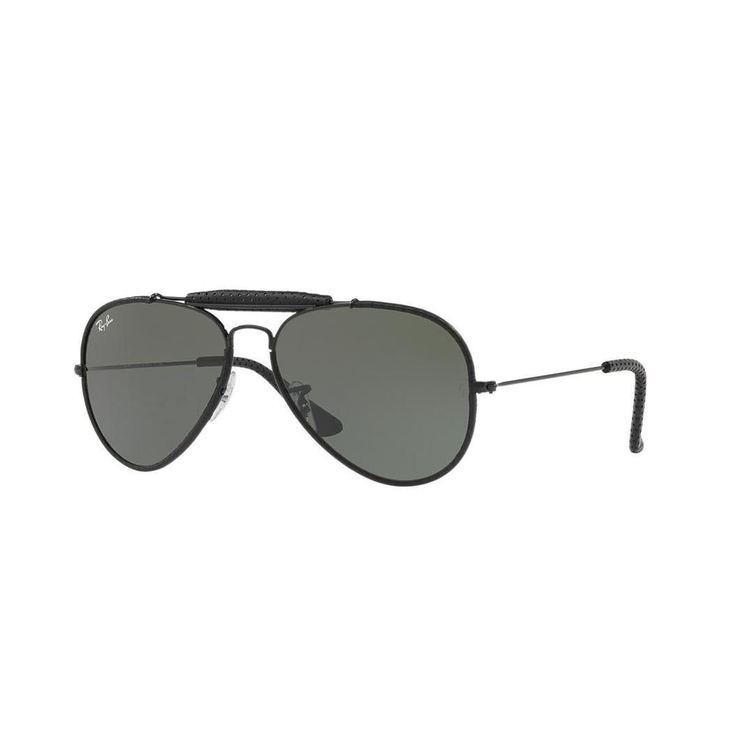 Ray-Ban Aviator Craft 3422Q Sunglasses 9040 - Leather Black - Green Men Pilot