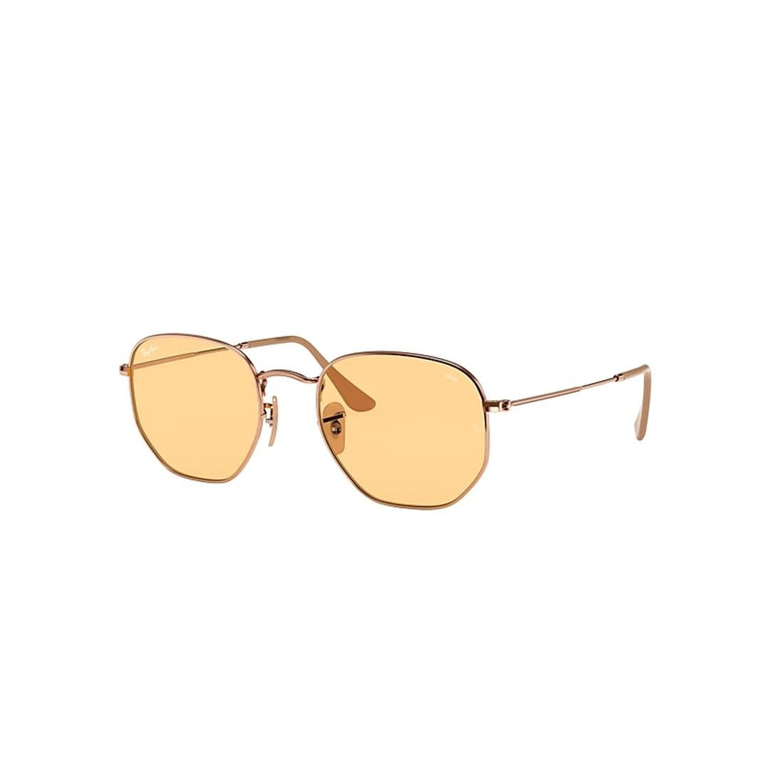 Ray-Ban RB3548N Hexagonal Metal Flat Lenses 91310Z Men's Sunglasses Gold Size 54