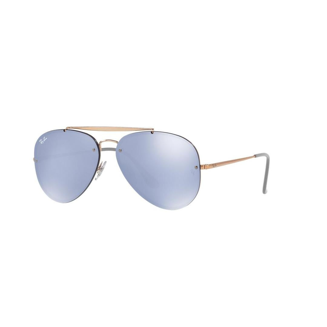 Ray-Ban Unisex  RB3584N BLAZE AVIATOR -  Frame Color: Bronze-Copper, Lens Color: Dark Violet/Silver Mirror, Size 6113-