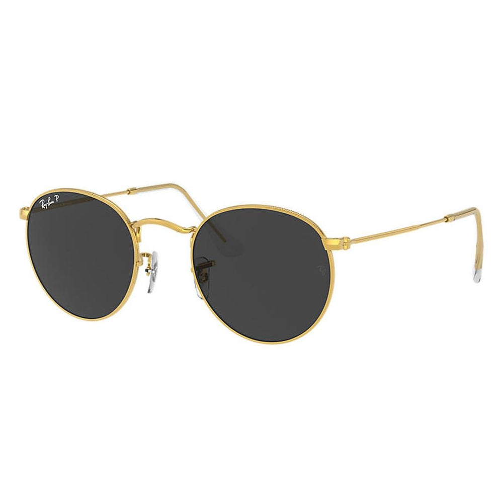 Ray-Ban Round Metal 3447 Sunglasses 919648 - Gold - Black Men Oval